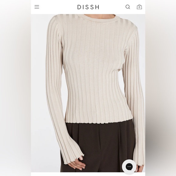 DISSH Tops - Dissh Ada Stone Long Sleeve Knit Top